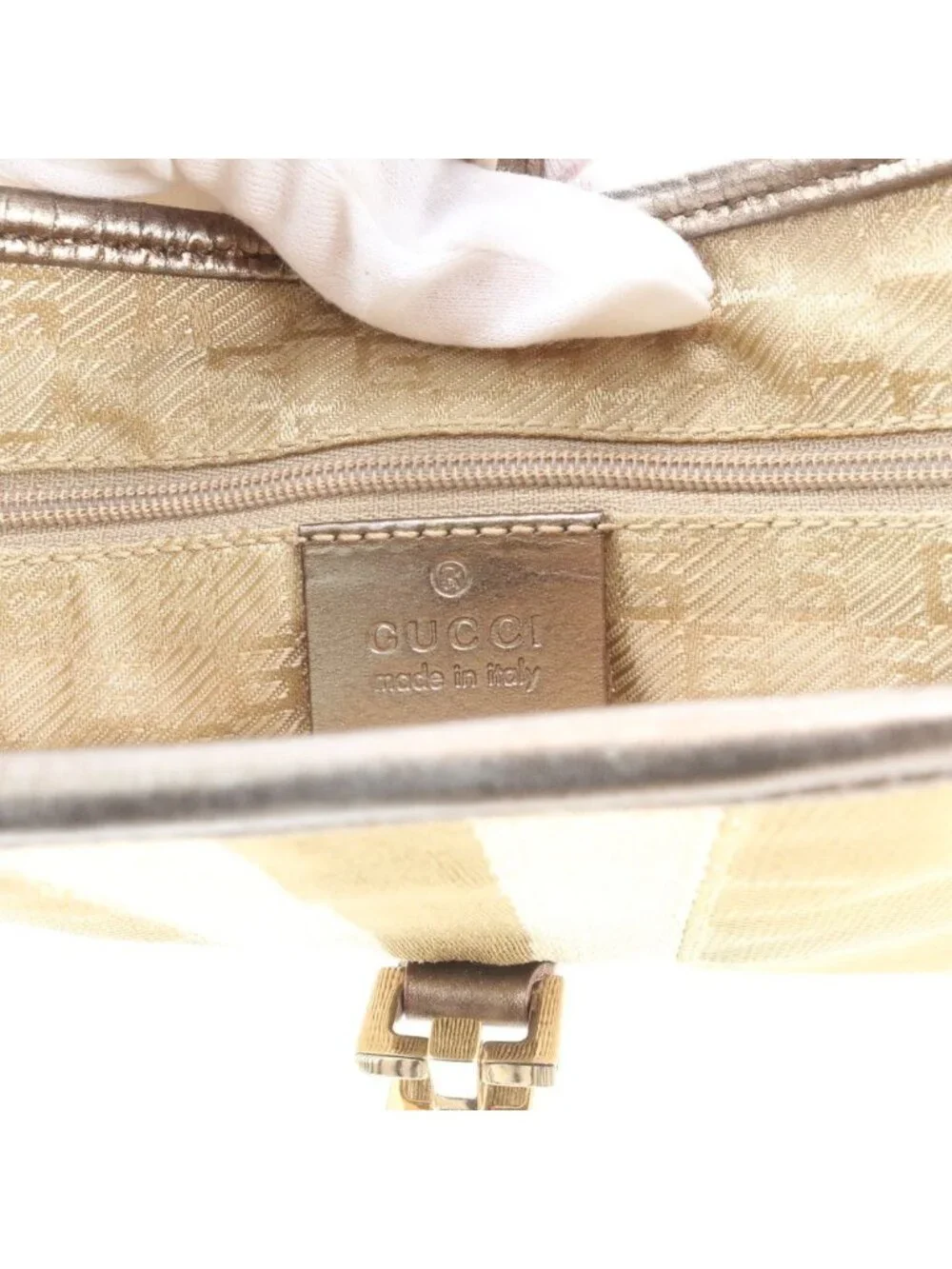 Gucci Jackie Leather Canvas Shoulder Bag